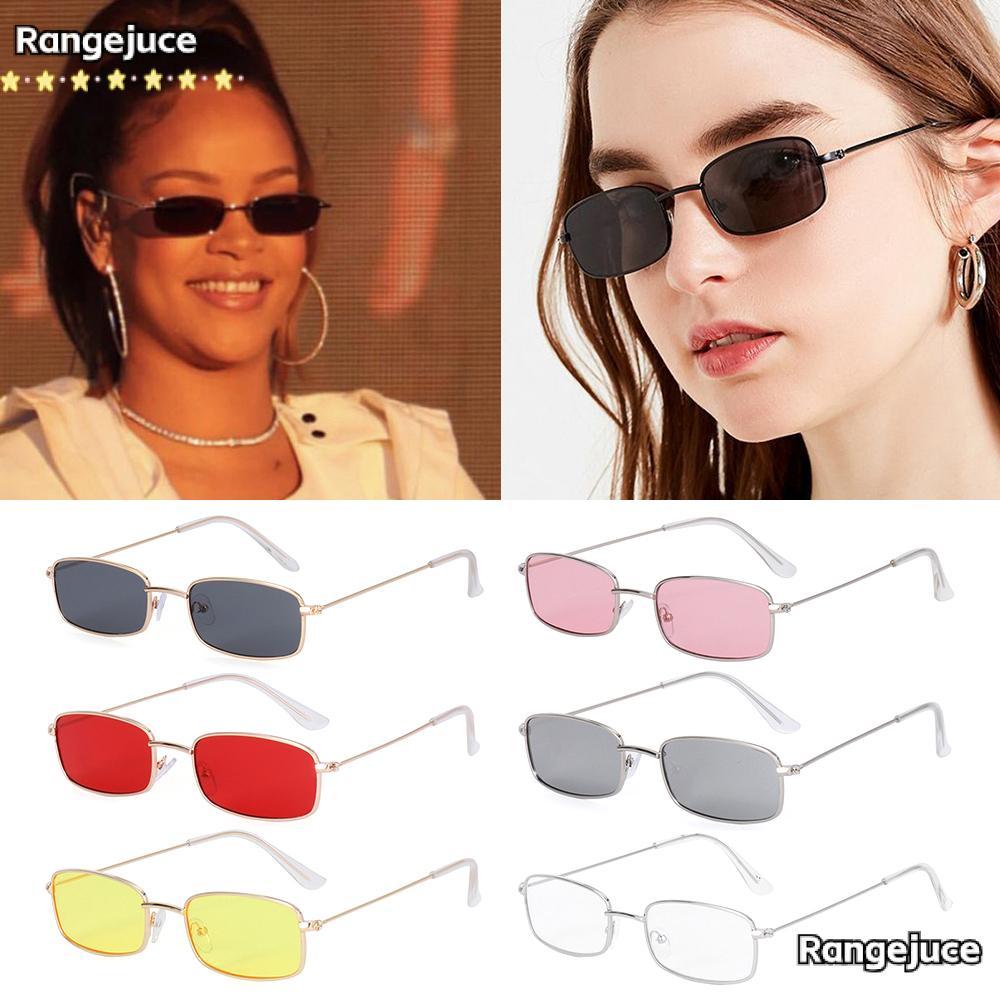 RANGEJUCE Vintage สี่เหลี่ยมผืนผ้าแว่นตากันแดดแว่นตา UV400 Classic Brand Shades
