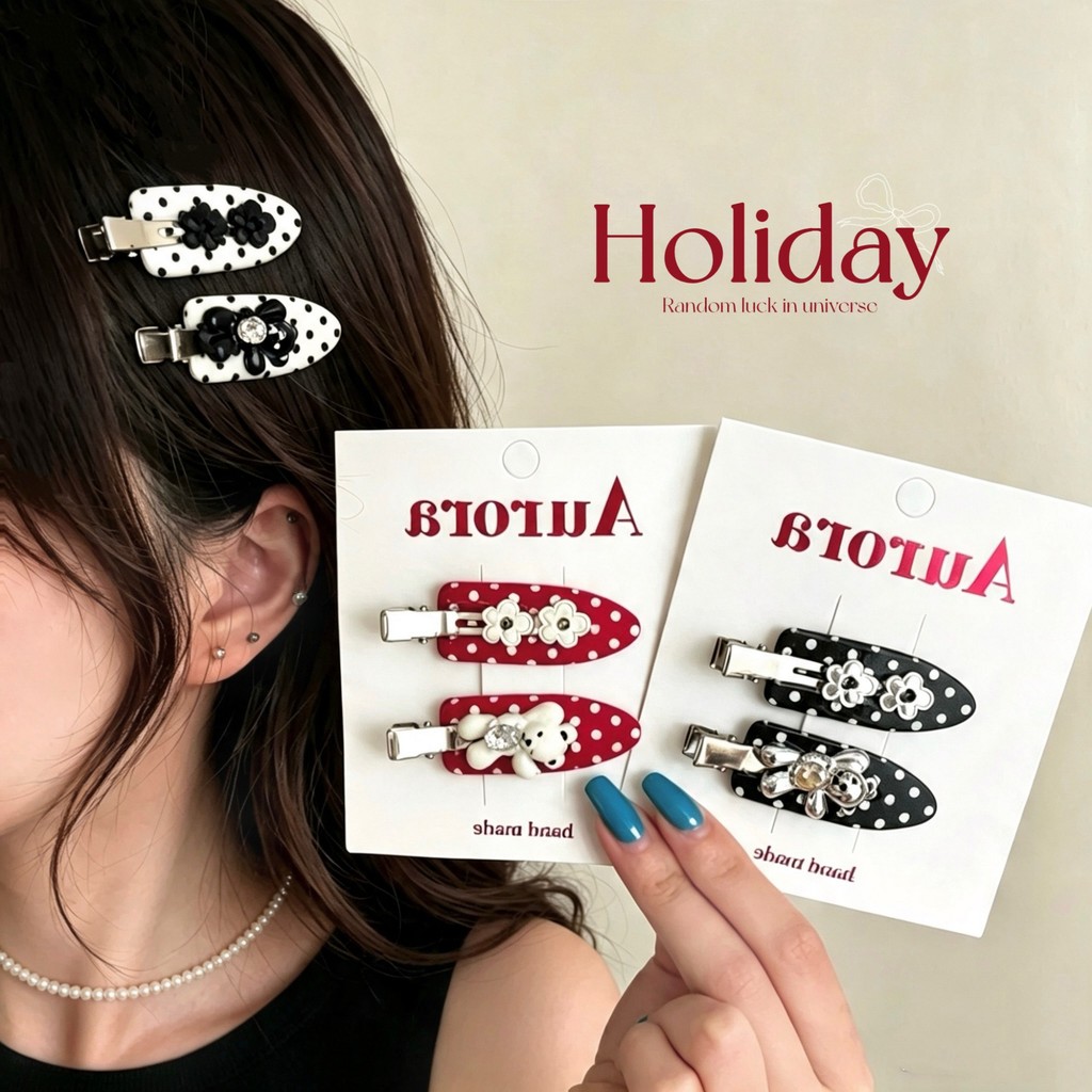 กิ๊บติดผมหมีพลอย-คลิปด้านข้างน่ารัก-สไตล์เกาหลี-ไม่มีร่องรอยหน้าม้า