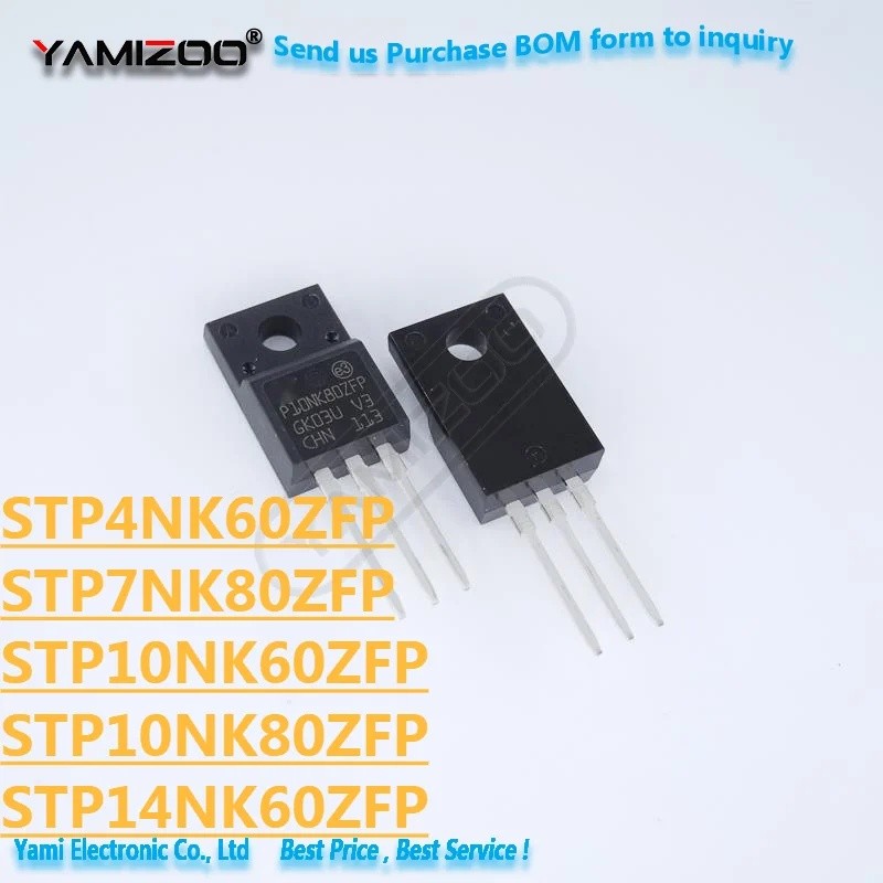 1-5PCS STP4NK60ZFP TO-220F P4NK60ZFP STP7N80ZFP STP10NK60ZFP STP10NK80ZFP STP14NK60ZFP 10NK60ZFP 10N
