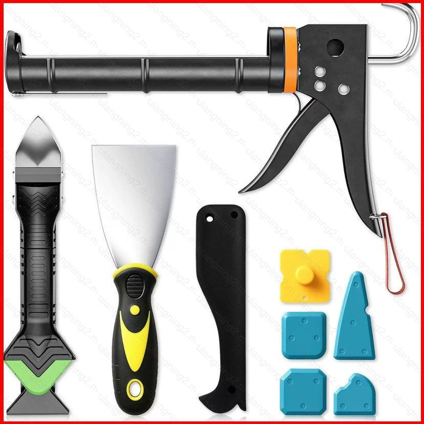 GN 14 ชิ้นกระเบื้อง 6-in-1 ชุดเครื่องมือยาแนวพร้อม Scraper สแตนเลสและปาดน้ําพลาสติกสําหรับ Sealant G