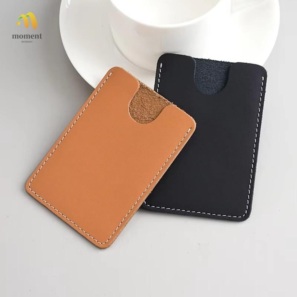 MOMENT Card Wallet, Mini Cowhide Leather Card Holder, Fashion Portable Slim Ultra-Thin Credit Card