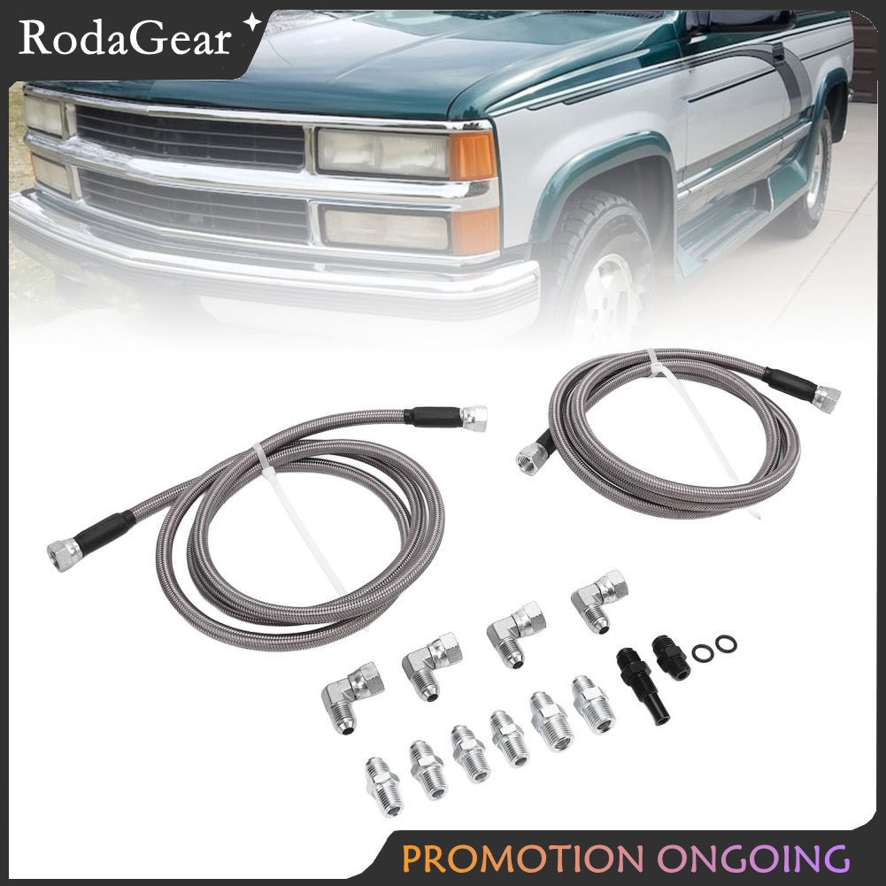 RodaGear Transmission Coolerชุดสาย 6AN 70 นิ้วของเหลวท่อน้ำมันสแตนเลสPTFEทอสำหรับ 4L80E TH350 TH400 