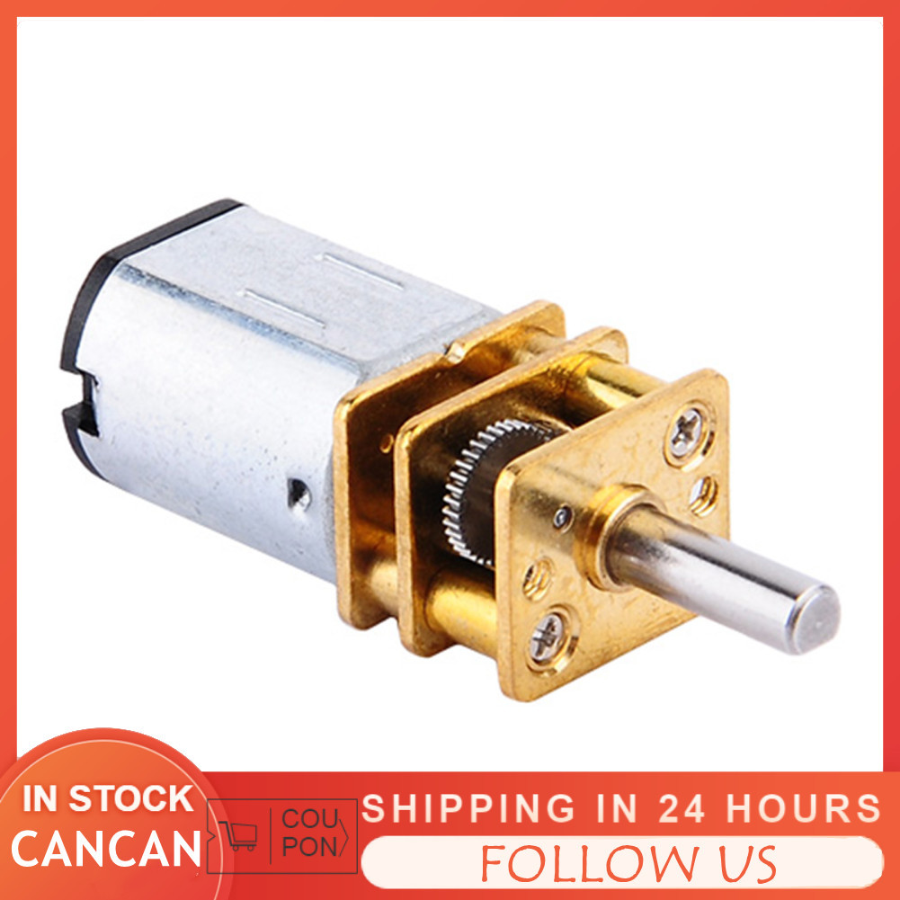 Cancanshop มอเตอร์เกียร์ Dc12V 300Rpm พร้อมโลหะ 12 N20 20Rpm Geared Ga12
