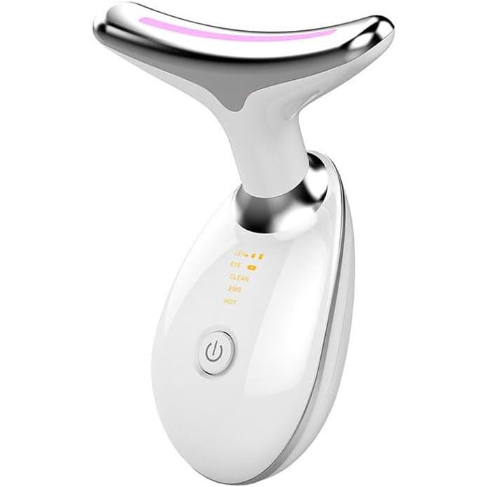 Red-Light-Therapy-for-Face-Neck, Facial and Neck Massage, 7 Color Skin Care Tool for Wrinkles, Doubl