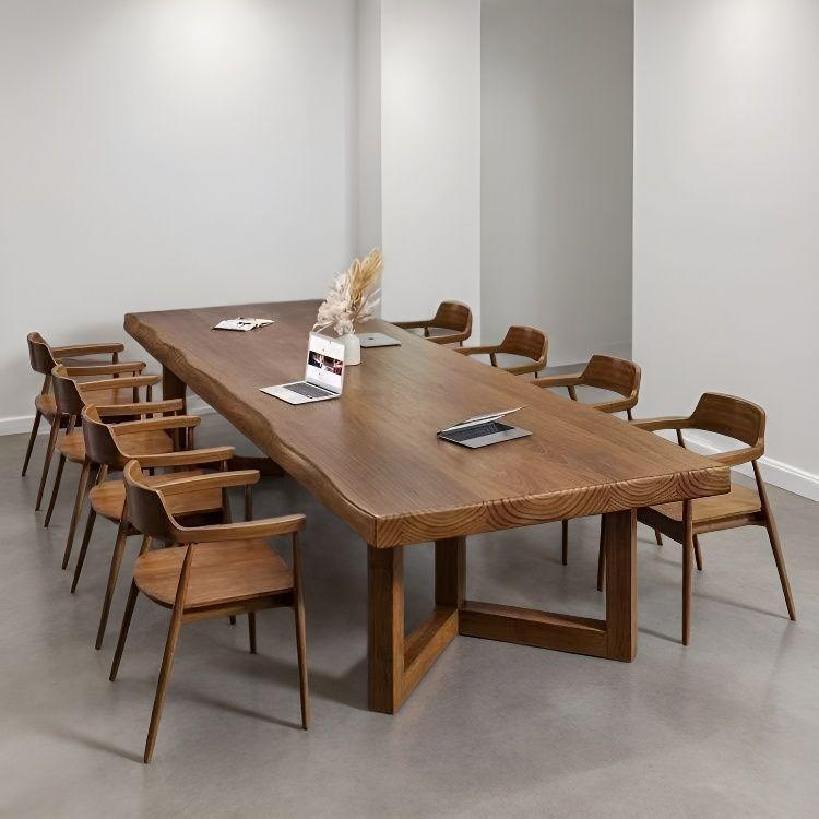 Solid wood conference table, long table, desk and chair, natural wood table, office negotiation comm