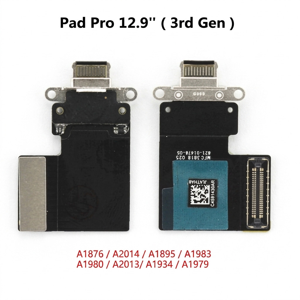 USB ชาร์จพอร์ต Charger Flex Cable Ribbon สําหรับซ่อมแท็บเล็ต Pad Pro 12.9 ( 3rd Gen ) A1876 A1895 A1