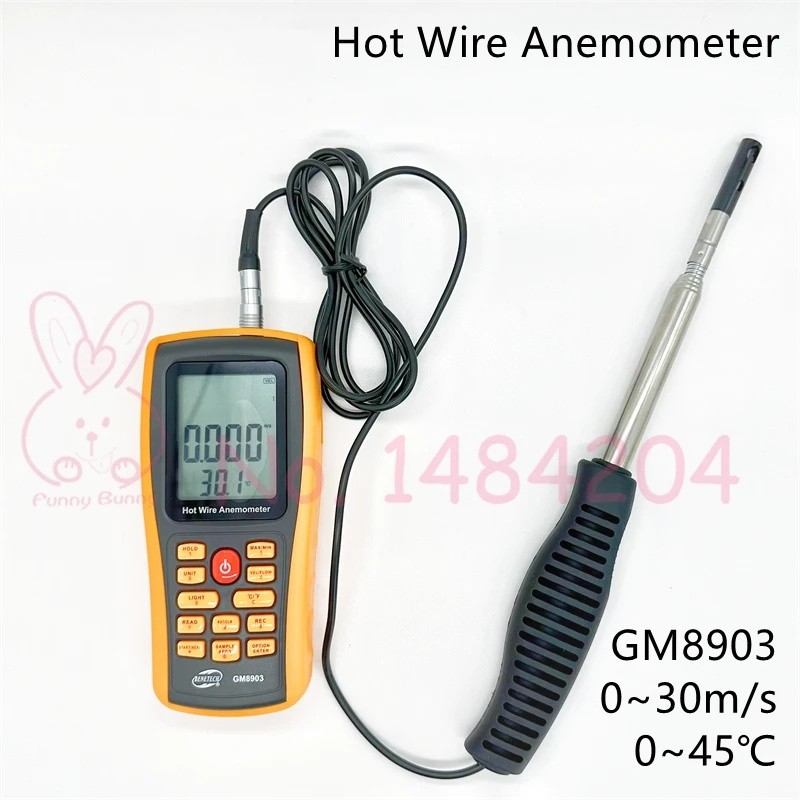 JKIE เครื่องวัดความเร็วลมแบบดิจิตอล GM8901 GM8902 พร้อมอินเทอร์เฟซ USB สายไฟร้อนเครื่องวัดการไหลของอ