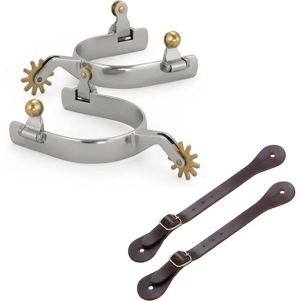 2PCS Horse Spurs สําหรับรองเท้าคาวบอยสายรัด Spur, Western Equestrial ขี่ Spurs สําหรับผู้ชายผู้หญิง