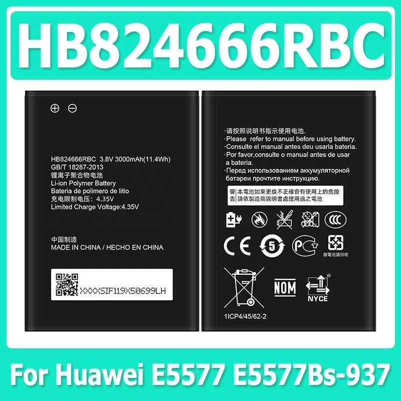 HB ใหม่ 100%824666RBC แบตเตอรี่ 3000mAh สําหรับ Huawei Huawei E5577 E5577Bs-937 โทรศัพท์มือถือ HB824