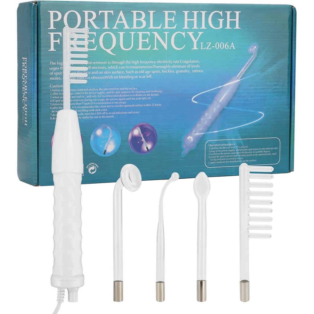 YouyijiaHighFrequencyStickFacewith4GlassElectrodes,PortableHighFrequencyDeviceforCare,ป้องกันสิว,Tig