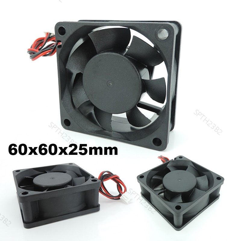 6025 DC5/12/24V Cooler พัดลม 60x25 มม.6 ซม.Brushless มอเตอร์พัดลมระบายความร้อน XH2.54 2Pin TH23B2