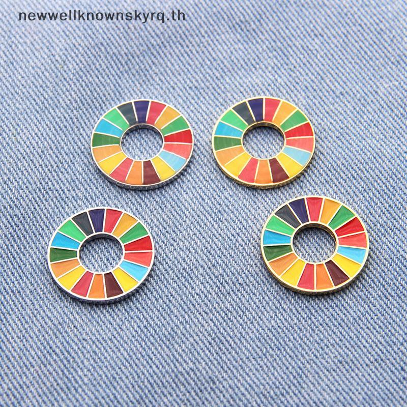 Newwellknownskyrq Enamal 17 สี Sustainable Development Goals เข็มกลัด United Nations SDGs Pin CCD