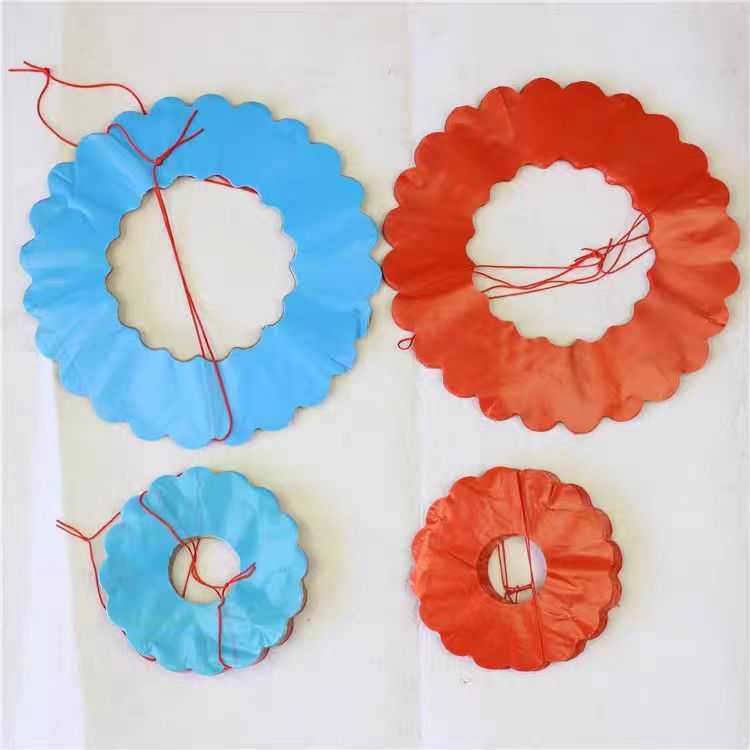 春节新年装饰彩色拉花圆小红彩元旦装饰布置 学校Spring Festival New Year Decorative Color Flower Round Red Color Yuan ihu5s45