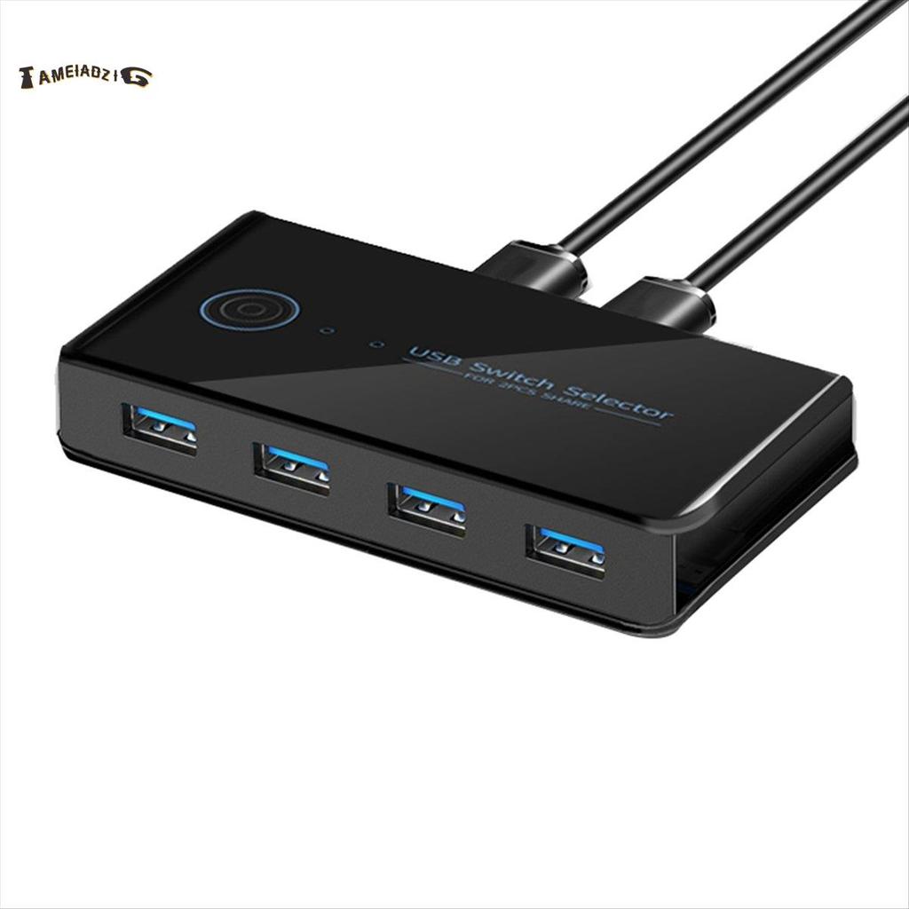 [คุณภาพ T]USB KVM Switch USB Shared Switcher 2 in 4 Out สําหรับแล็ปท็อปพีซีคีย์บอร์ดเมาส์เครื่องพิมพ