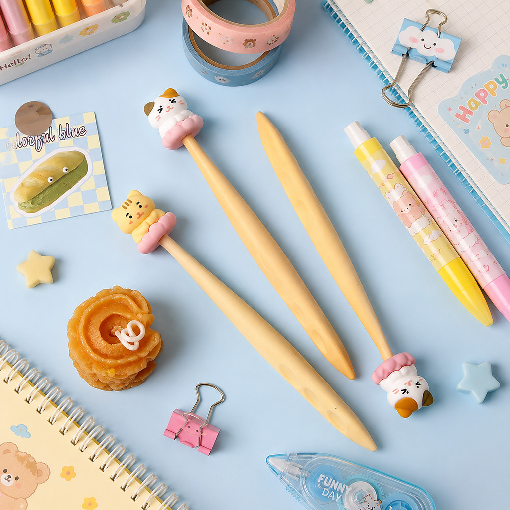 CUTE CAT STICK PENCIL ERASER CHILDRENS SCHOOL SUPPLEIES