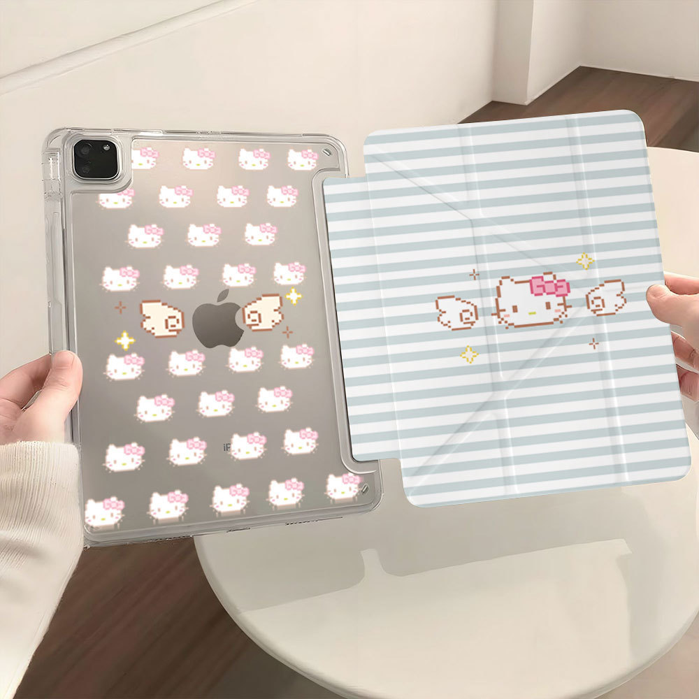 [โชคดี] Pindou Stripe kt Cat ipad MINI7 เคสแท็บเล็ต pro37 cm 11th Generation air7/8 เคสป้องกัน A16 เ