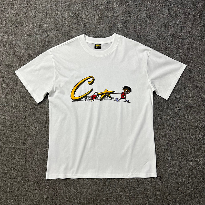 VLONE FOG VLONE FOG Corteiz Street Graffiti Gradient ฤดูร้อนหลวมสบายๆผู้ชายผู้หญิงแขนสั้นเสื้อยืด te