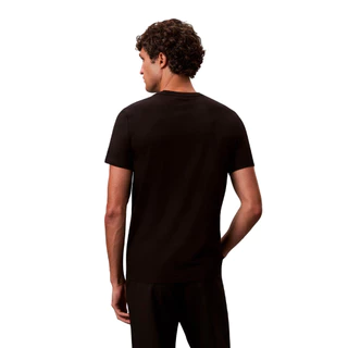 CALVIN KLEIN เสื้อยืดคอกลมแขนสั้นผู้ชาย CK Logo Stretch Cotton ทรง Slim Tee รุ่น 4LC240G UB1-สีดำ