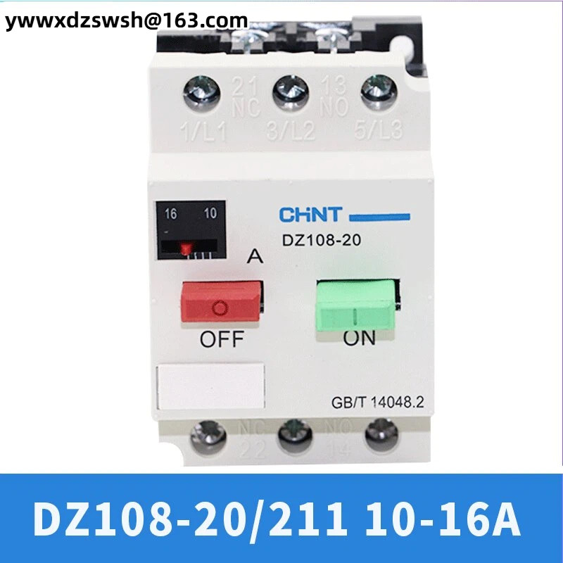CHNT มอเตอร์ป้องกัน Circuit Breaker DZ108-20/211 20A16A12.5 A10A8A6.3 A0.6A
