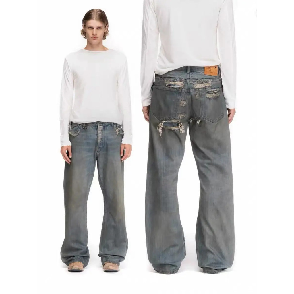 No Faith studios Limited Red Ear Red Edge Splash Ink Jeans