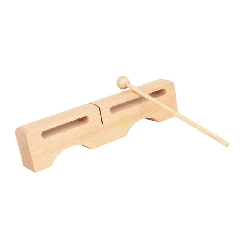Youn Rhythm Block Two-Sound Beech Percussion Instrument พร้อม Mallet สําหรับจังหวะฝึกเพลงห้องเรียน A