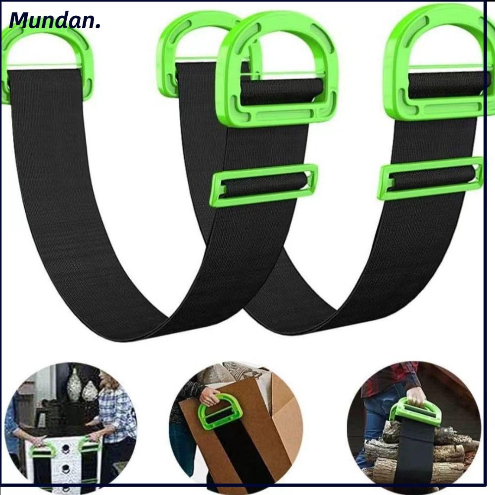 MUNDAN Moving Lifting Strap,ที่จับสบายปรับความยาวเฟอร์นิเจอร์,Heavy Duty Nylon Black Green Handle Mo