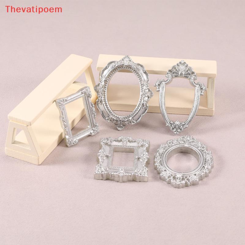 [Thevatipoem] Luxury Baroque Mini Picture Frames 5 ชิ้น Vintage Resin Photo Displays สําหรับงานแต่งง