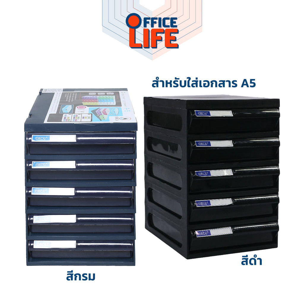 !!จำกัด 2 ตู้ / บิล!! Orca (ออร์ก้า) ตู้เอกสาร ที่ใส่เอกสาร สำหรับใส่กระดาษขนาด A5 รุ่น CFA-5 RE สีดำ / สีกรม ( 1 ตู้ )