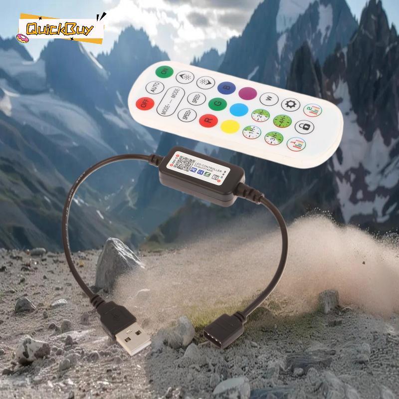 QuickBuy> 1 ชุดRGBสีสันไฟLED Strip ConnectorสําหรับAPPควบคุมDC USB 5V-24Vเพลงเทปที่มีสีสันMini Controller
