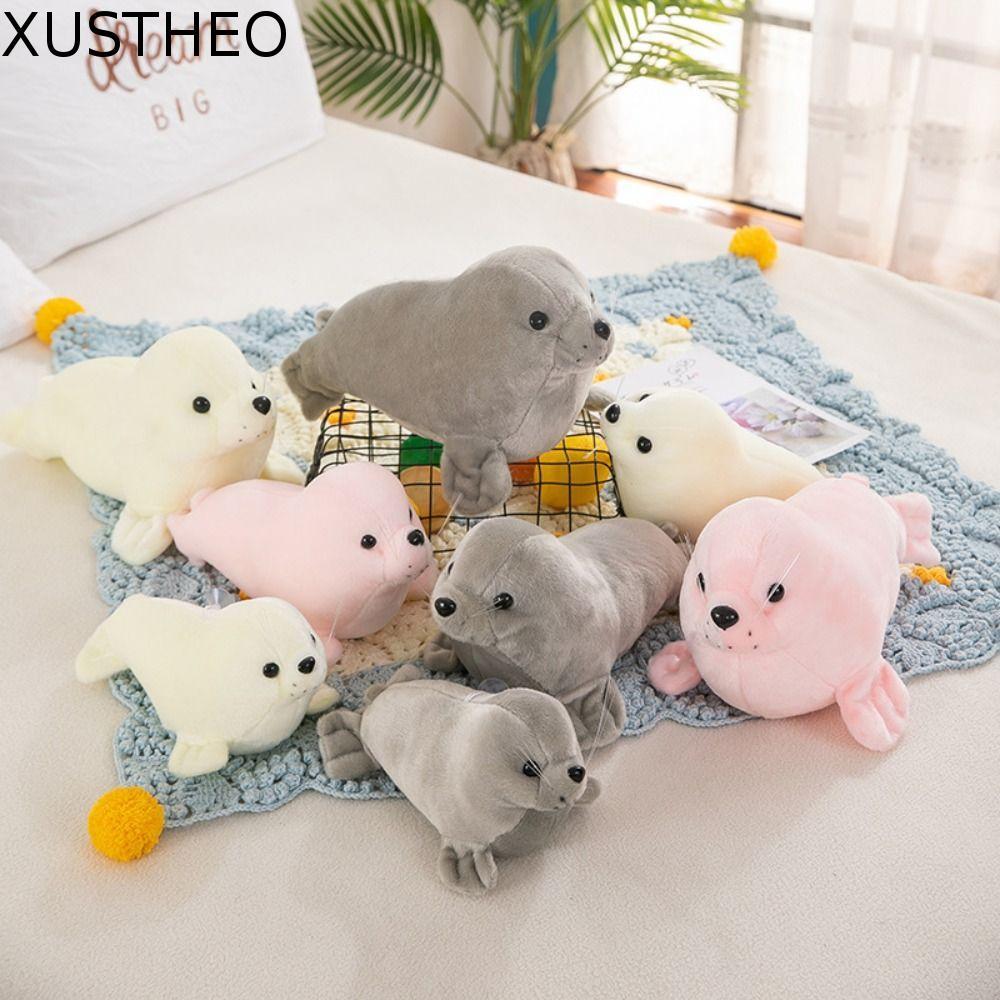 XUSTHEO Seal Plush ตุ๊กตาของเล่น, Fluffy Soft Seal ตุ๊กตาตุ๊กตา, Cozy น่ารักน่ารัก Comfy Sea Lion Pl