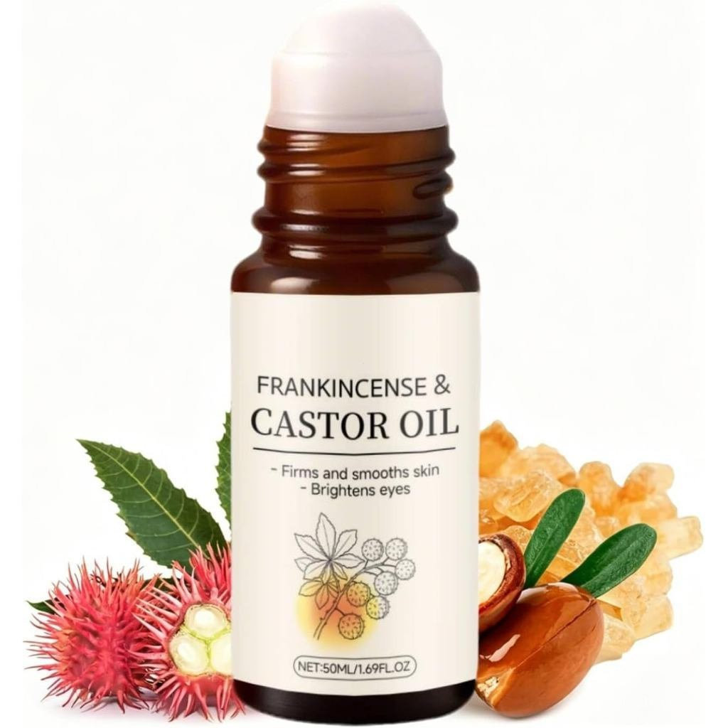 OrganicFrankincenseCastorRoseQuartzRoller,Cold-PressOrganicCastorRollerBall,forFaceBody,ผ้าฝ้าย,คอ,M