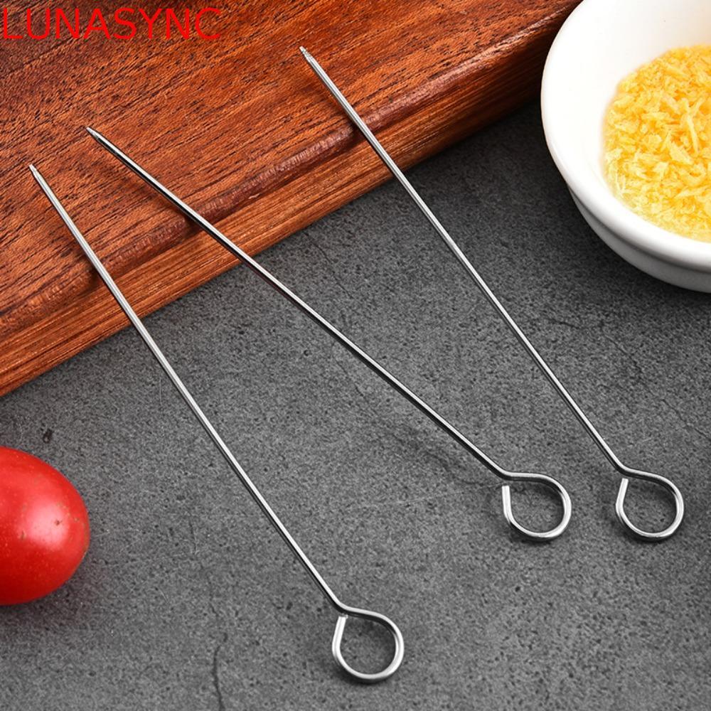 LUNASYNC 20 ชิ้น Roast Goose เข็ม, Kabob Skewers Reusable สแตนเลสบาร์บีคิว Skewers, BBQ เครื่องมือ 2