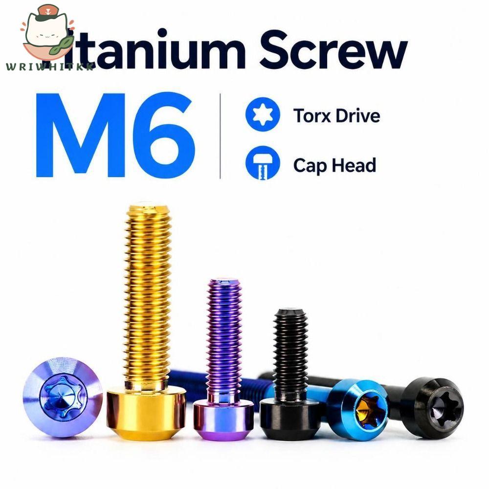 WWIWKK Torx Bolt, Six-Lobe Head M6 Titanium Screw, Durable Torx Drive Titanium Fastener Screw การปรั