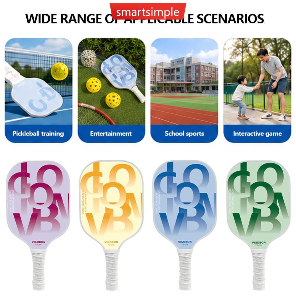 SMARTSIMPLE Pickleball Paddle Ergonomic Grip Design สําหรับพื้นผิวเคลือบเพิ่มพลังงานและ Spin Sports 