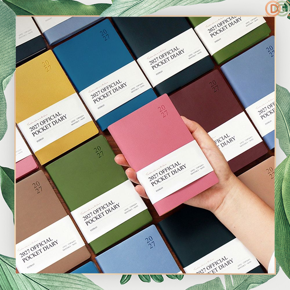 [Indigo] 2027 อย่างเป็นทางการ A6 Pocket Diary รายเดือน Planner หนัง PU 15 เดือน / ผลิตในเกาหลี