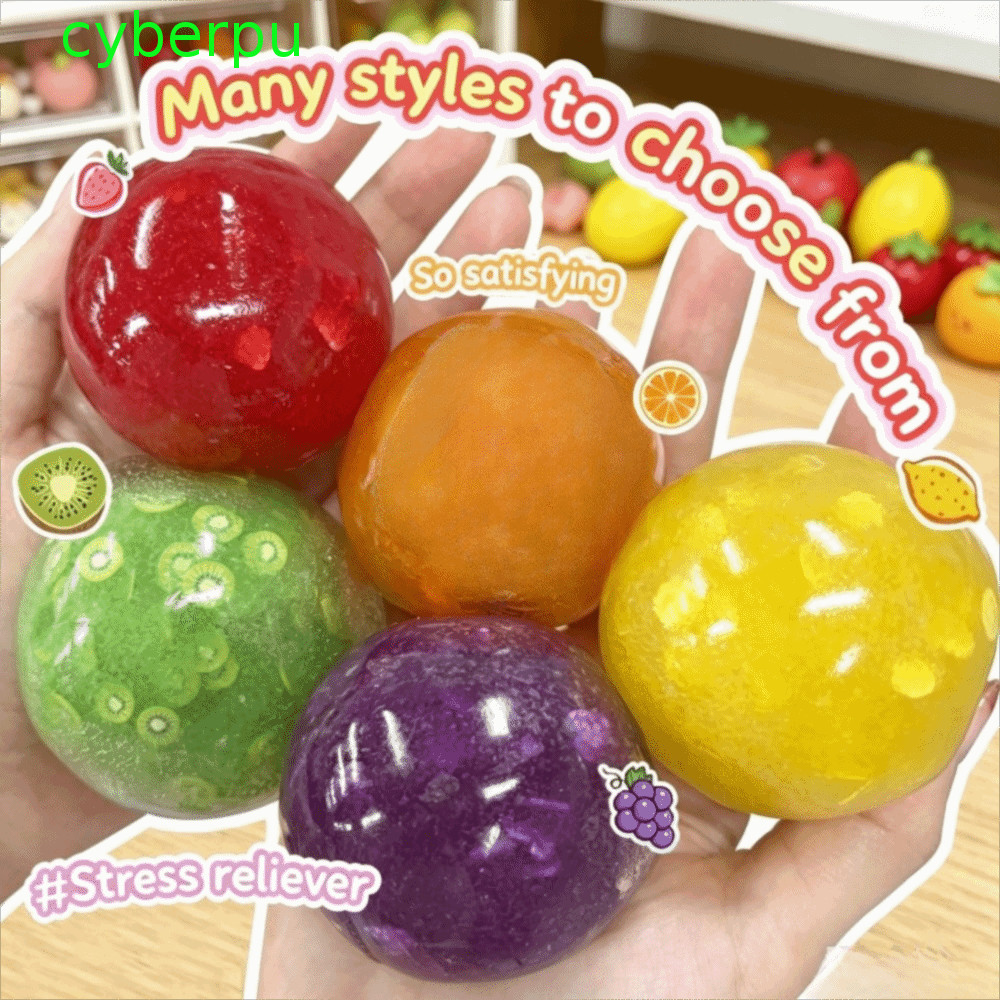 CYBERPULSE Fruit Slush Squishy Toy, Soft Slow Rebound Fruit Ice Squishy Toy, Sensory Toy Fun Cute Fr