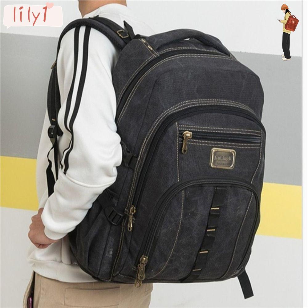 LILY Travel Backpack, Large Capacity 50L Men Shoulders Bag, Wear-Resistant Thicken Hiking Bag Outdoo