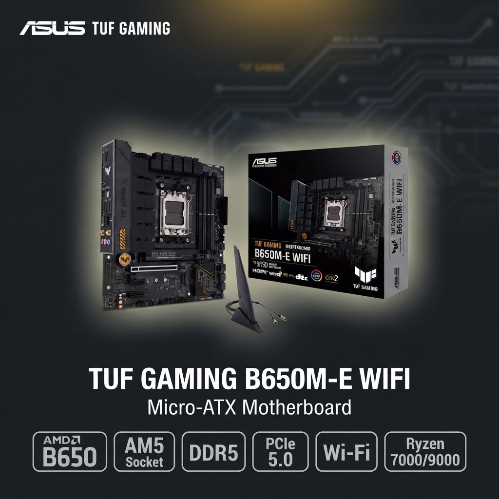 ASUS TUF GAMING B650M-E WIFI AM5 mATX Motherboard Ryzen 7000 PCIe 5.0