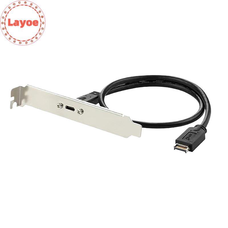 Layoe 50 ซม.USB 3.2 แผงด้านหน้า Header Type-E ถึง USB-C ประเภท C หญิงเชื่อมต่อสายไฟ TYPE-E Baffle Ca