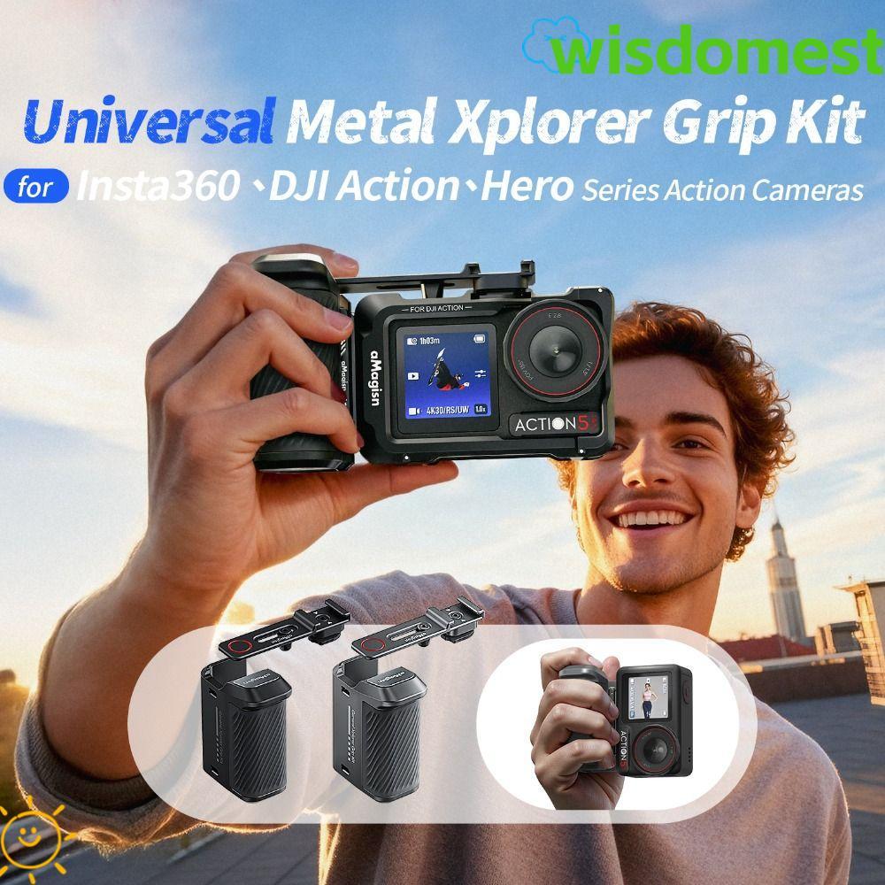 WISDOMEST Street Grip Vlog Holder, อลูมิเนียม Quick Release Xplorer Grip Kit Handle, น้ําหนักเบาสําห