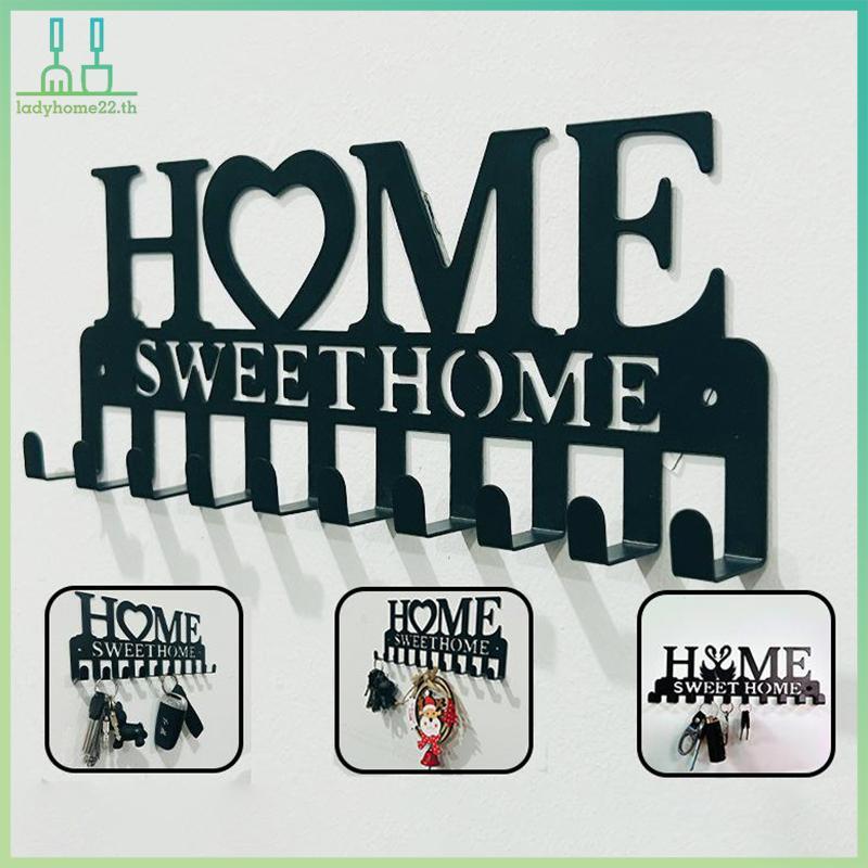 DOULADY 1PC ติดผนัง Sweet Home ตกแต่ง Key Holder, Key Wall Hook, Creative Key Holder สําหรับประตูด้า