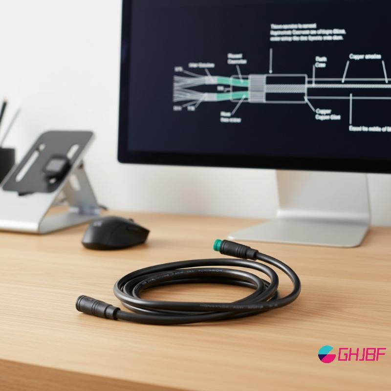 GHJBF] EBike Display <Pin M8 Extension Cable 1 ชิ้นชายกับหญิงกันน้ําสําหรับ UART Digital Meter การเช