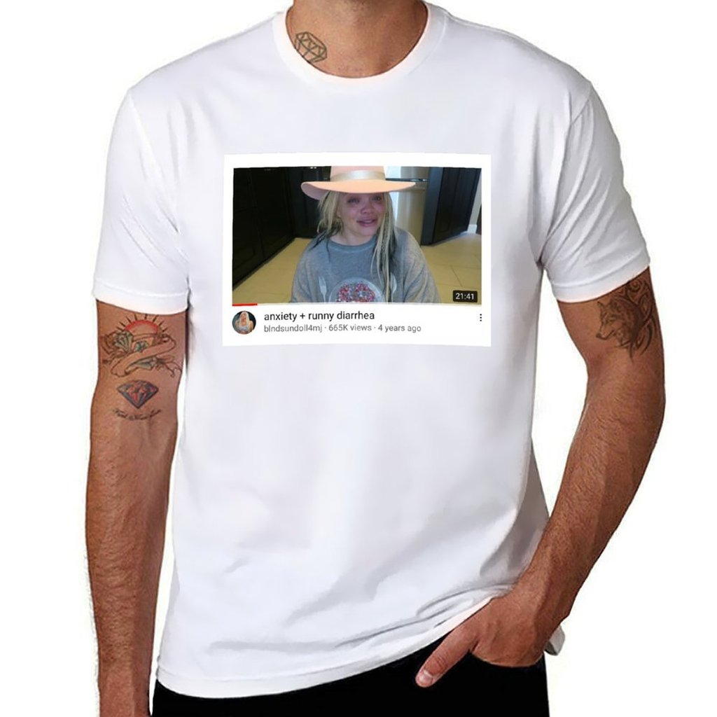 trisha paytas tweet anxiety + runny diarrhea T-Shirt basketball graphic tees graphic t shirts Men's 