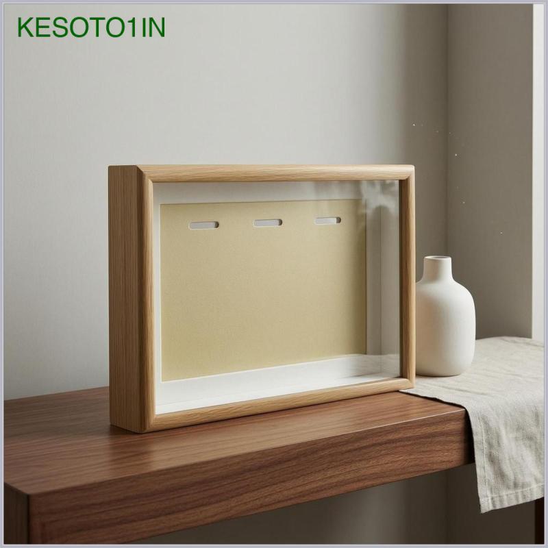 [kesoto1in] Pin Display Frame Slot Design Medal Frame Clear 3 เหรียญ H A4 White Oak