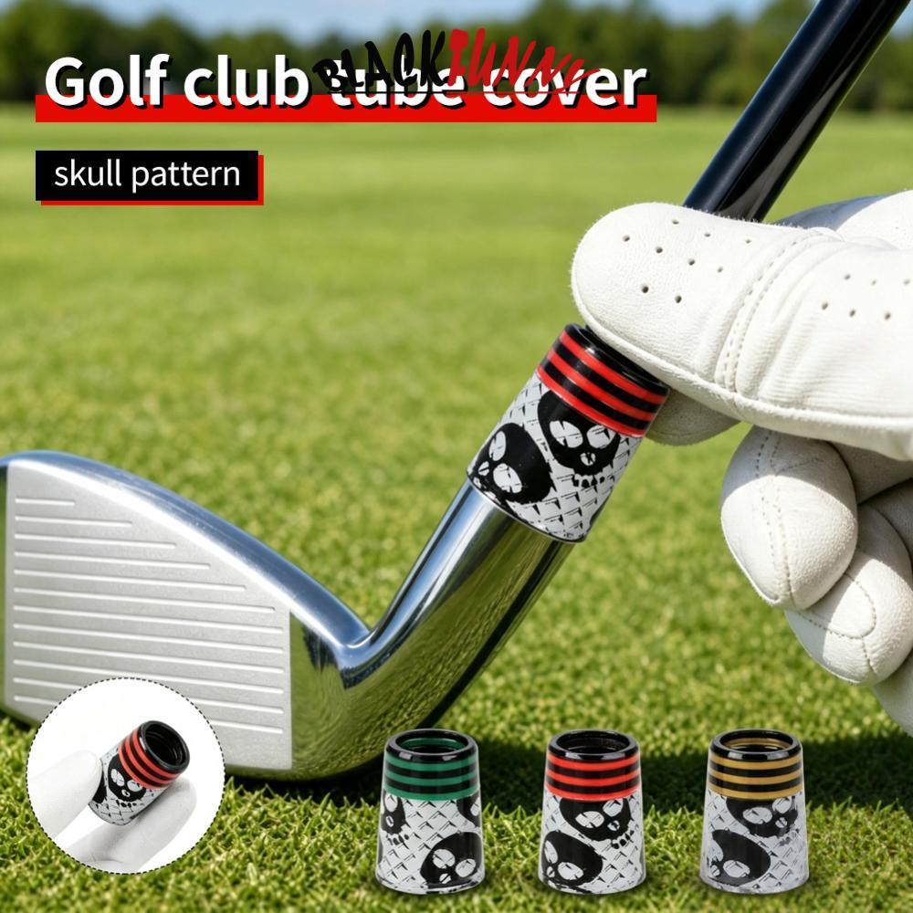 BLACKFUNNY 1PC Golf Tube Sleeve Skull รูปแบบป้องกันยางสําหรับไม้และเหล็ก Clubs Golf Club Ferrule Con