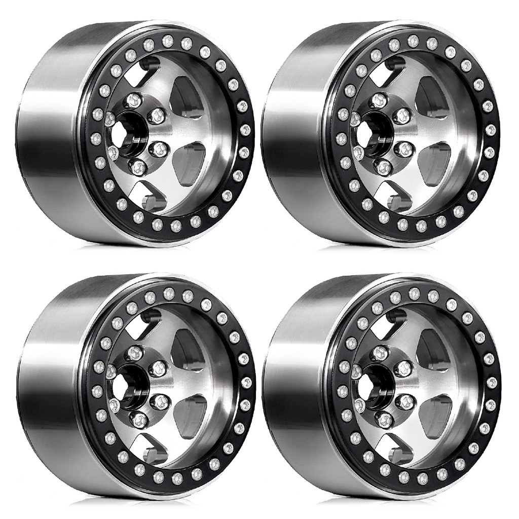 4pcs 12mm Hex 1.9 Beadlock ล้อขอบสําหรับ 1/12 MJX H12Y 1/10 RC Crawler TRX4 Axial SCX10 III 90046 Re