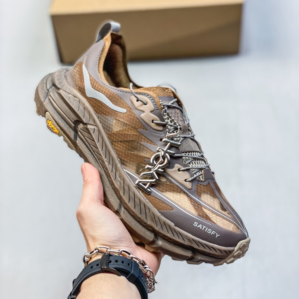 0J8E SATISFY & Hoka One One Mafate Speed 4 Lite ผู้ชายและผู้หญิงรองเท้าวิ่งบวก N49M