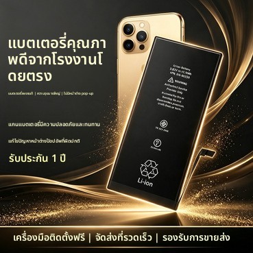 แบตเตอรี่ iPhone 13 12 X XS XR 8P 14 ปลอดภัย ทนทาน 15 7P ความจุสูง ไม่ขึ้นเตือน

