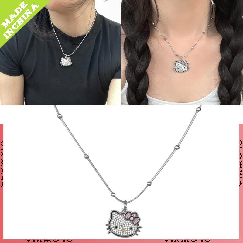 GLO DIY ลูกปัดโซ่แมว Choker สร้อยคอแมวน่ารัก Charm Clavicle CHAIN สําหรับผู้หญิง Egirls Kitty Cat จี