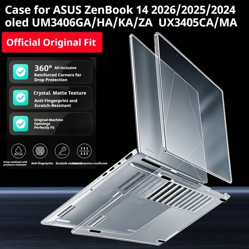 KkkTransparent สําหรับ ASUS Zenbook 14 2026/2025/2024 OLED แล็ปท็อป UM3406GA/HA/KA/ZA UX3405CA/MA Q4